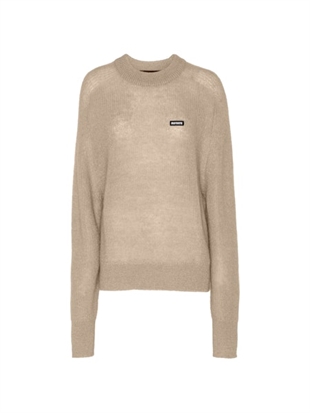 Rotate - Light knit logo sweater Parchment